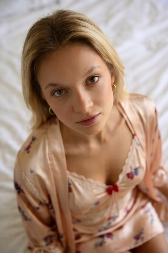 Champagne Blossom Satin Nightdress | Floral Luxury Sleepwear