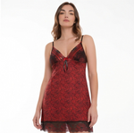 Scarlet Romance Lace Chemise Nightdress | Elegant Women's Sleepwear
