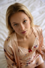 Champagne Blossom Satin Nightdress | Floral Luxury Sleepwear