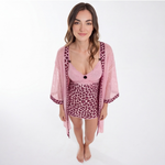 Blush Leopard Lace 3-Piece Nightwear Set | Spandex Modal & French Lace - 1