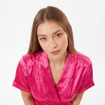 Fuchsia Satin Wrap Maxi Nightdress | Luxury Italian Satin Sleepwear