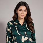 Soft Rayon Satin Crop Top Set
