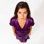 Royal Amethyst Satin Wrap Maxi Nightdress | Luxury Italian Satin Sleepwear