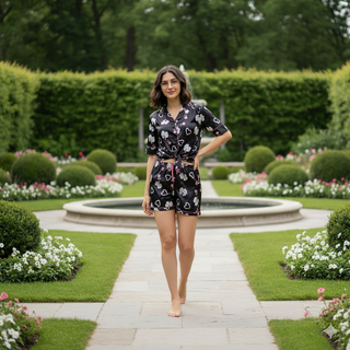 Cute & Comfy Short Heart Pattern Sleepwear