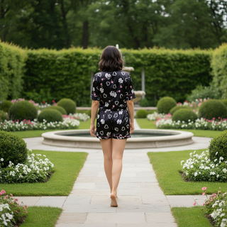 Cute & Comfy Short Heart Pattern Sleepwear