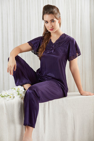 Skkinvalue’s Lycra soft fabric Dori style bra Penty short sleep long housecoat & Nightsuit Bridal Nightwear 6-Pc Set for Women