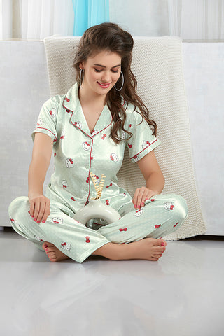 Skkinvalue’s Satin print night suit for women