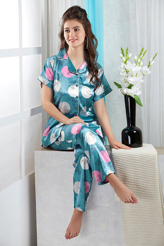 Skkinvalue's satin Leopard printed crop tops night suit for women –  skkinvalue