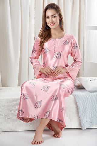 skkinvalue”s soft printed  Long Sleeve Stylish  Nighty For Women's