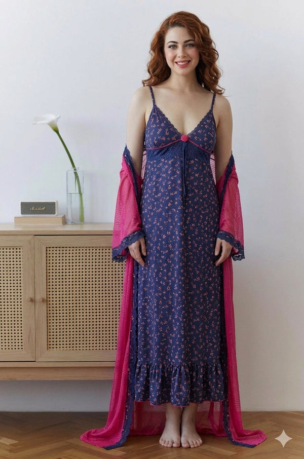 Spandex Modal with Powernet 2pc Bridal Nightwear Set