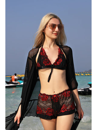 Powernet with Lace 2pc Bridal Nightwear Set