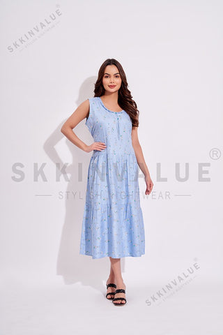 Skkinvalue’s Special Soft Rayon satin Sleeves less Short nighties for women