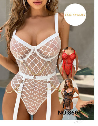 Skkinvalue’s Soft Net Fabrics 1 Piece Body Suit