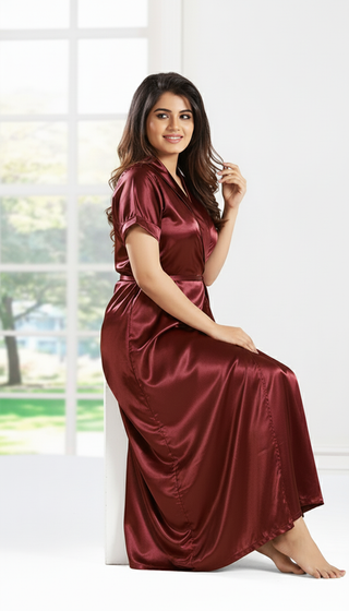 soft Satin Long Housecoat/Robe
