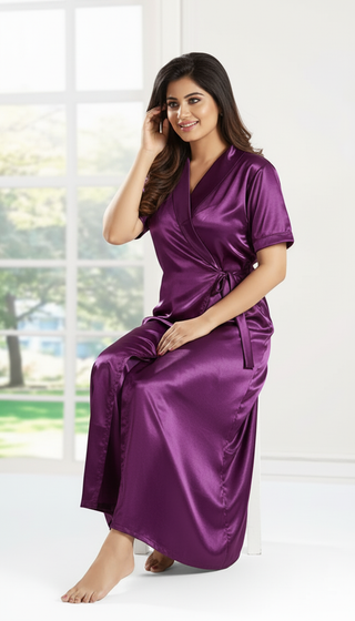 soft Satin Long Housecoat/Robe