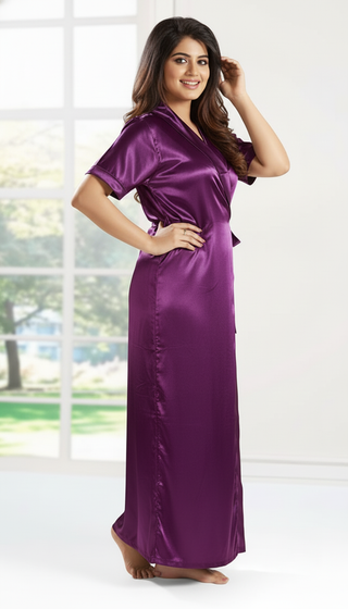 soft Satin Long Housecoat/Robe