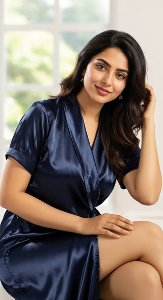 soft Satin Long Housecoat/Robe