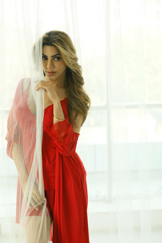 Wrapped in Red Romance — 3PC Bridal Elegance