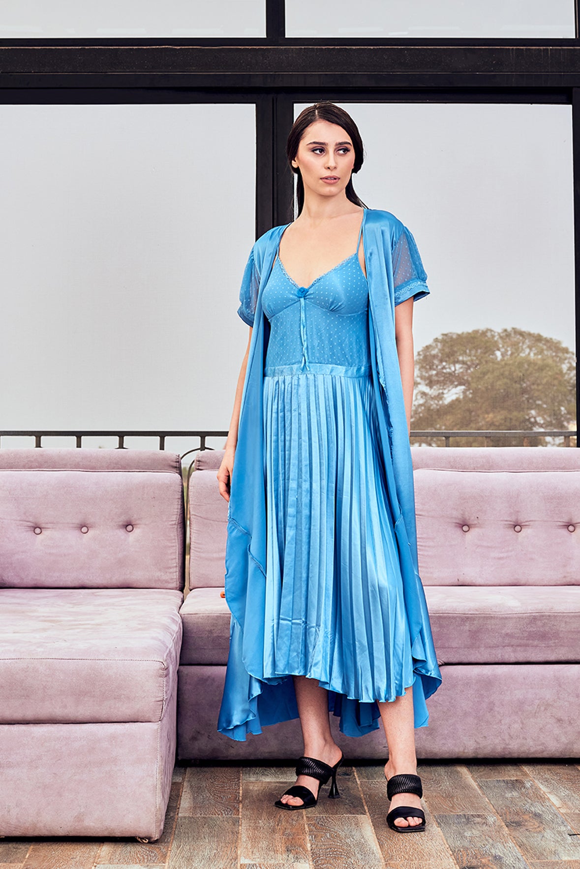 Bridal Nightwear 2 Pcs Nighty Set Slip with Robe for Women – skkinvalue
