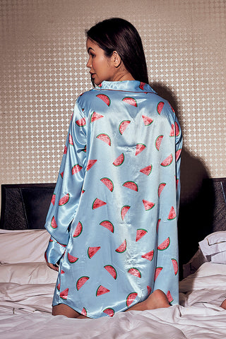 Skkinvalue’s Italian Printed Satin Fabric Full Sleeve Top Shirt for Women's